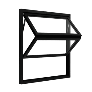 Fold Up Aluminum Black Window